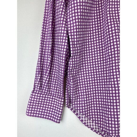 Tailorbyrd Plaid Button Down Purple Shirt 100% Cotton Size Small - Picture 4 of 10